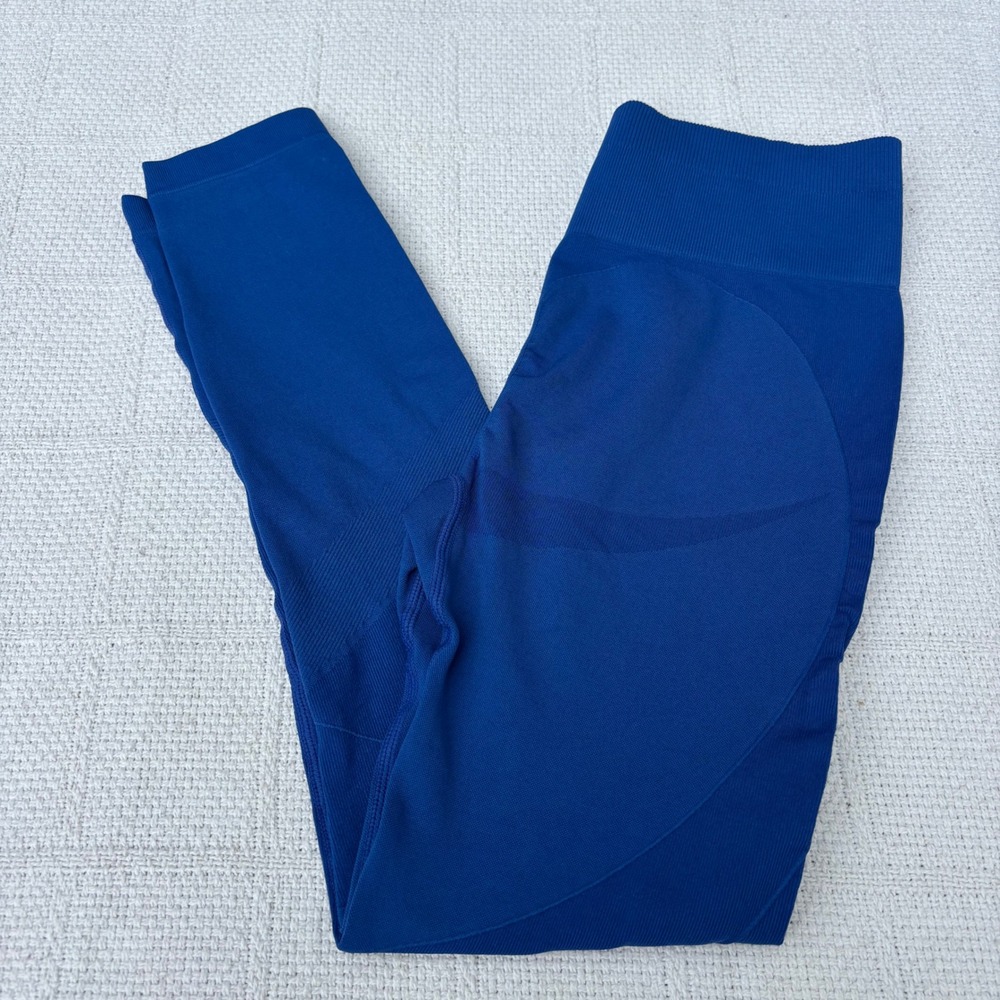 Women's Small AMAZON Royal Blue Sculpt Seamless Scrunch Workout Contour Leggings